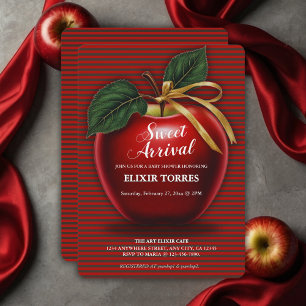 Sweet Arrival Red Apple Baby shower Kaart