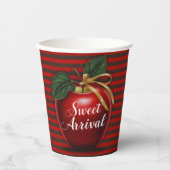 Sweet Arrival Red Apple Baby shower Papieren Bekers (Voorkant)