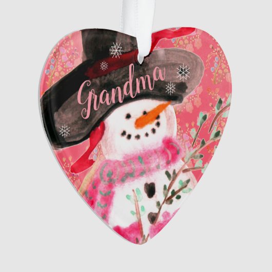 Sweet Artsy Snowman Ornament (voorkant)