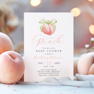 Sweet as a Peach Baby shower Invitation Kaart