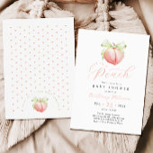 Sweet as a Peach Baby shower Invitation Kaart