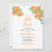 Sweet as a Peach komt naar het Baby shower Kaart (Voorkant)