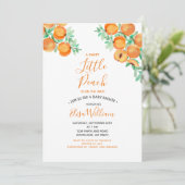 Sweet as a Peach komt naar het Baby shower Kaart (Staand voorkant)