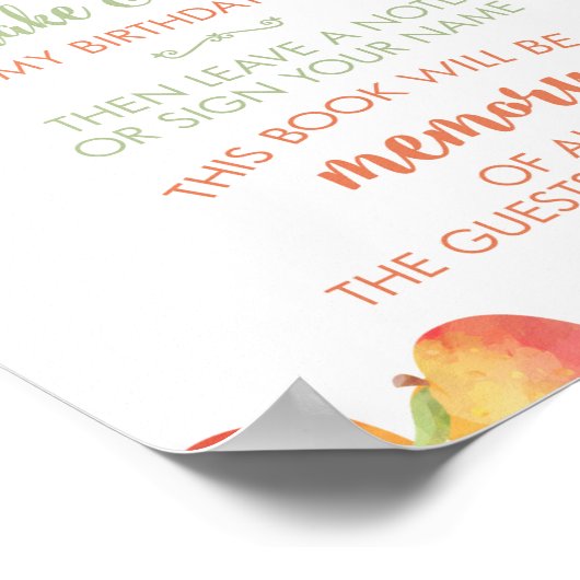 Sweet As a Peach Photo Selfie Sign. Poster (Hoek)