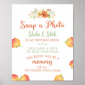 Sweet As a Peach Photo Selfie Sign. Poster (Voorkant)
