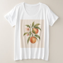 Sweet as a Peach | Vintage Peach Botanical Design Grote Maat T-shirt