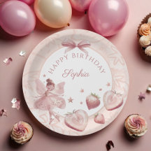 Sweet as a Strawberry Fairy Girl Verjaardag Welkom