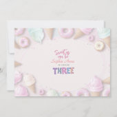 Sweet As Can Be Girl 3e verjaardag Kaart (Achterkant)