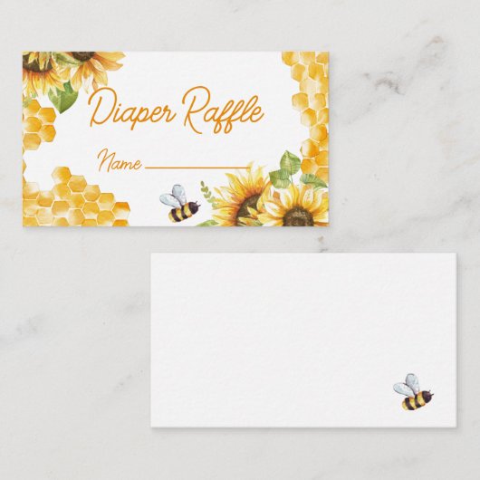 Sweet As Can Be Luier Raffle Naam Kaart (Voorkant / Achterkant)