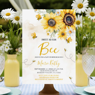 Sweet As Can Be Zonnebloem Baby shower Invitation Kaart