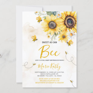 Sweet As Can Be Zonnebloem Baby shower Invitation Kaart