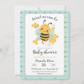 Sweet as Can Bee Baby Boy Baby shower Invitation Kaart (Voorkant)