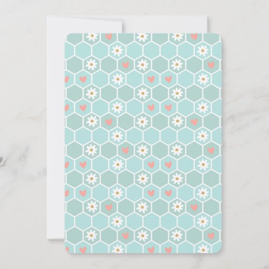 Sweet as Can Bee Baby Girl Baby shower Invitation Kaart (Achterkant)