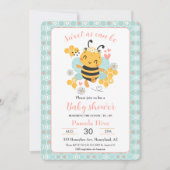 Sweet as Can Bee Baby Girl Baby shower Invitation Kaart (Voorkant)