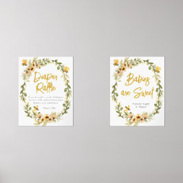 Sweet As Can Bee Baby Party tekent Poster Muurkunst Sets