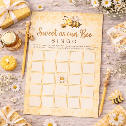 Sweet As Can Bee - Baby Shower Bingo Game Briefpapier