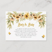 Sweet As Can Bee Baby shower Boeken voor Baby Informatiekaartje (Voorkant)