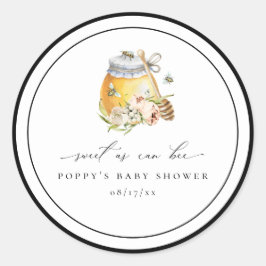 Sweet As Can Bee Baby shower Classic Ronde Sticker