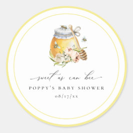Sweet As Can Bee Baby shower Classic Ronde Sticker