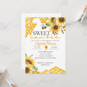 Sweet As Can Bee baby shower Invitation Collectie Kaart