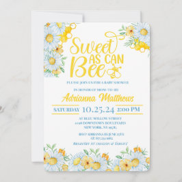 Sweet As Can Bee Baby Shower Invitation Kaart