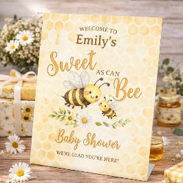 Sweet as Can Bee Baby Shower Reclamebord Met Voetstuk