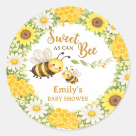 Sweet as Can Bee Baby Shower Ronde Sticker