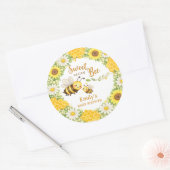 Sweet as Can Bee Baby Shower Ronde Sticker (Envelop)