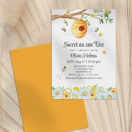 "Sweet as can Bee" Baby shower Uitnodiging