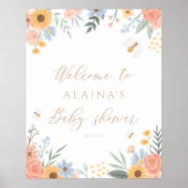 Sweet as can Bee Baby Shower Welcome Sign Poster