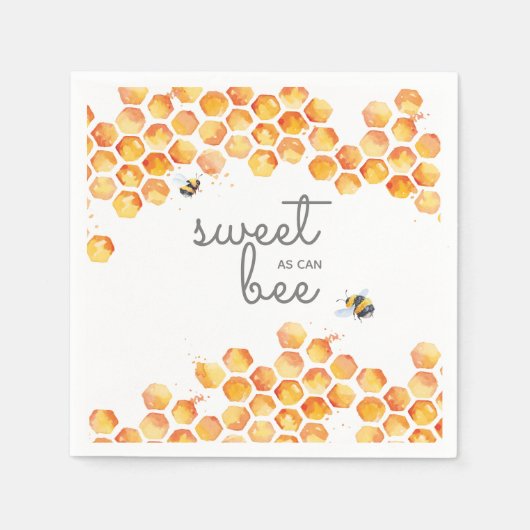 Sweet As Can Bee Bumblebee Napkins Servet (Voorkant)