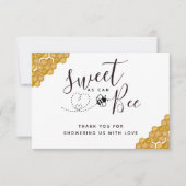 Sweet as Can Bee Geslacht Vlek Party Bedankkaart (Voorkant)