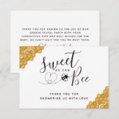 Sweet as Can Bee Geslacht Vlek Party Bedankkaart (Voorkant / Achterkant)