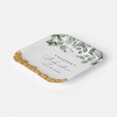 Sweet as Can Bee Greenery Baby shower Papieren Bordje (Gebogen)