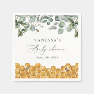 Sweet as Can Bee Greenery Baby shower Servet