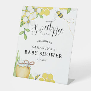 Sweet As Can Bee Honey Baby shower Welkomstbord Reclamebord Met Voetstuk
