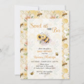 Sweet as can Bee Honeycomb Bee Custom Baby Shower Kaart (Voorkant)