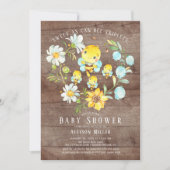 Sweet As Can Bee Triplets Baby shower Invitation Kaart (Voorkant)