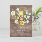 Sweet As Can Bee Triplets Baby shower Invitation Kaart (Staand voorkant)