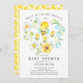 Sweet As Can Bee Triplets Baby shower Invitation Kaart (Voorkant / Achterkant)