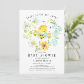 Sweet As Can Bee Twins Baby shower Invitation Kaart (Staand voorkant)
