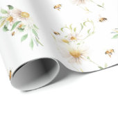 Sweet as can bee Waterverf Floral Honeybee Cadeaupapier (Rol Hoek)
