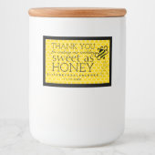 Sweet As Honey Aangepaste Gast Favor Label Voedselcontainer Etiket (Voorkant)