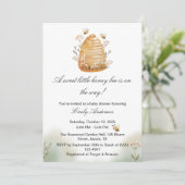 Sweet as Honey Bee Baby shower Invitation Kaart (Staand voorkant)