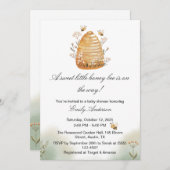 Sweet as Honey Bee Baby shower Invitation Kaart (Voorkant / Achterkant)