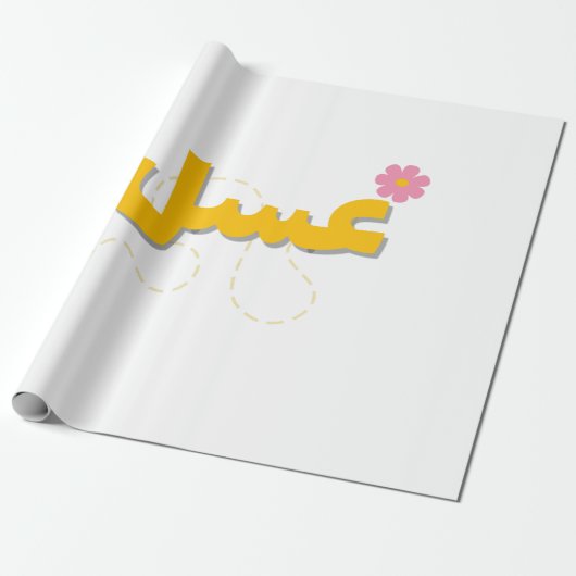 Sweet as Honey – Cute Bee & Flower Design for Craf Cadeaupapier (Uitgerold)