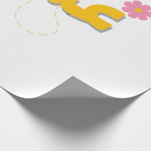 Sweet as Honey – Cute Bee & Flower Design for Craf Cadeaupapier (Hoek)