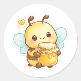 Sweet as Honey | Cute Cartoon Bee Ronde Sticker
