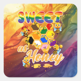 Sweet as Honey Pride T-shirt - LGBTQ+ Pride Maand Vierkante Sticker
