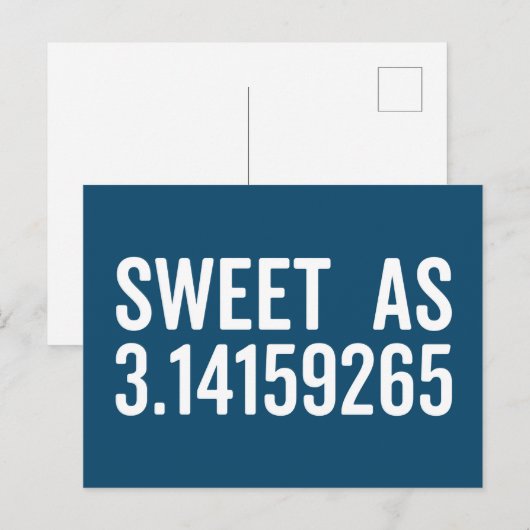 Sweet As Pi Funny Quote Briefkaart (Voorkant / Achterkant)